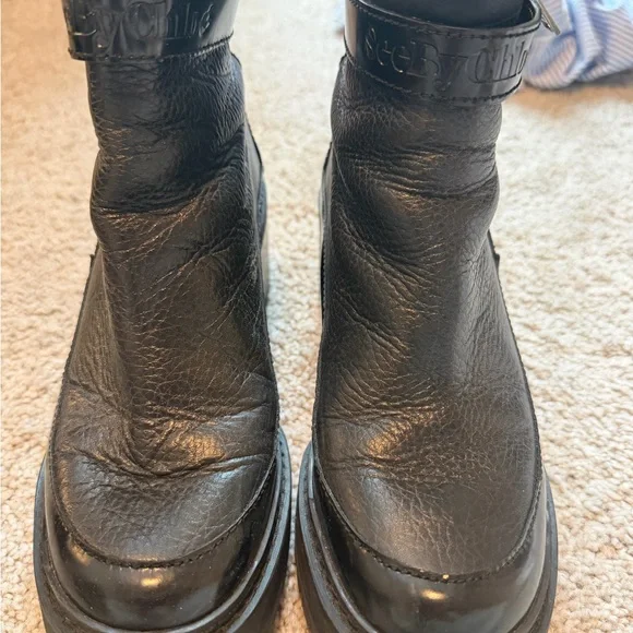 See by Chloé ankle pebble biker boot - Picture 2 of 7